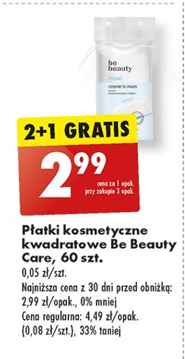 Płatki kosmetyczne maxi kwadratowe Be beauty care promocja