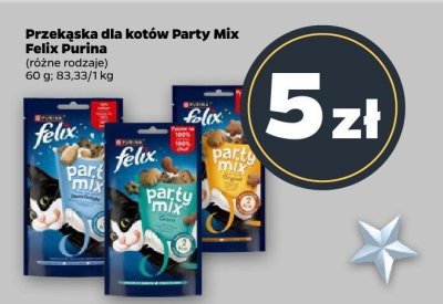 Przekąska dla kotów Party Mix Felix Purina (różne rodzaje) promocja w Netto