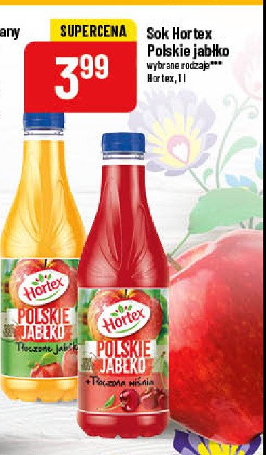Sok tłoczona wiśnia Hortex polskie jabłko promocja