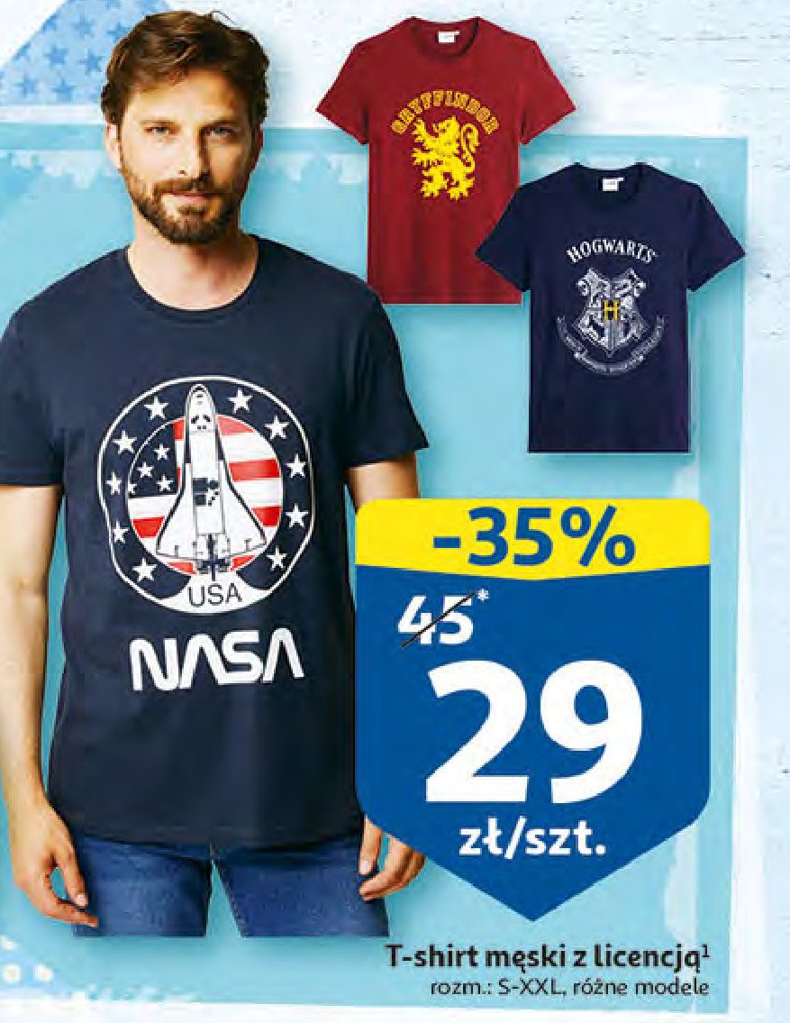 T-shirt męski s-xxl hogwarts Auchan inextenso promocja