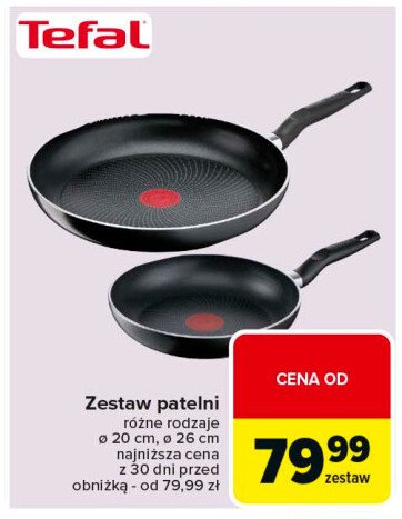 Zestaw 2 patelni 20 cm + 26 cm Tefal promocja w Carrefour Market