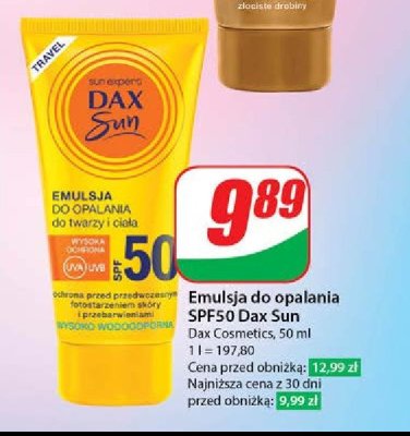 Emulsja do opalania spf50+ DAX SUN TRAVEL promocja