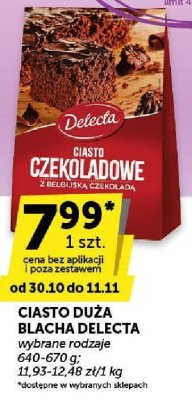 Ciasto duża blacha czekoladowe Delecta promocja w ABC