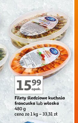 Filety śledizowe - kuchnia francuska Mors ryby promocja