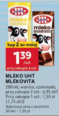 Mleko UHT waniliowe Mlekovita promocja w Stokrotka