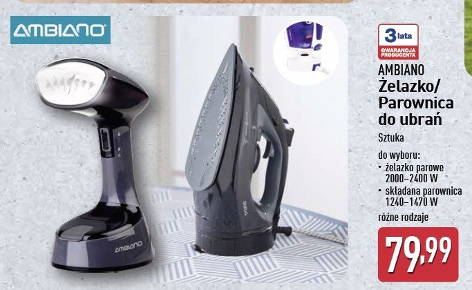 Żelazko 2200 w AMBIANO promocja w Aldi