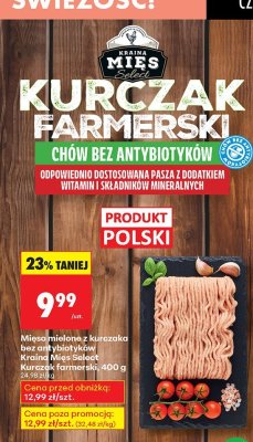 Mięso mielone z kurczaka bez antybiotyków Kraina Mięs Select Kurczak farmerski promocja w Biedronka