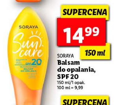 Balsam wodoodporny do opalania spf 20 Soraya sun care promocja
