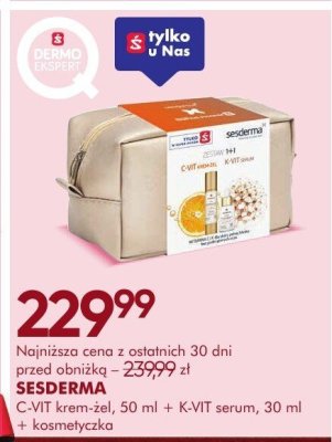 Zestaw SESDERMA C-VIT krem-żel, 50 ml + K-VIT serum, 30 ml + kosmetyczka promocja w Super-Pharm