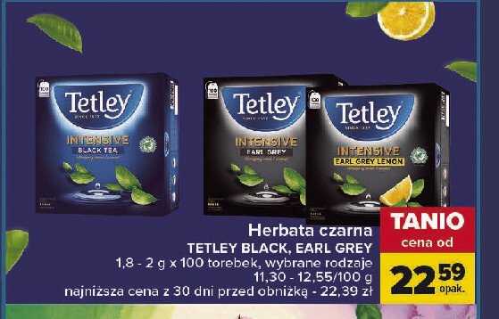 Herbata earl grey & lemon Tetley intensive promocja