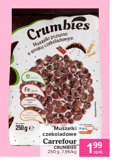 Muszelki pszenne o smaku czekoladowym Crumbies promocja