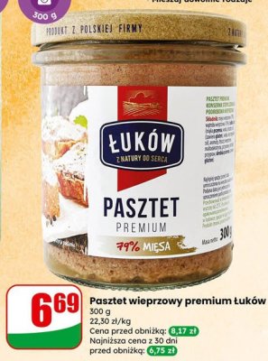 Pasztet wieprzowy premium Łuków promocja w Dino
