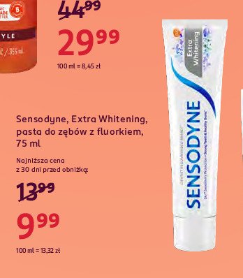 Pasta do zębów Sensodyne extra whitening promocja w Rossmann