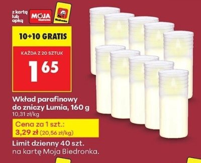 Wkład parafinowy do zniczy  promocja w Biedronka