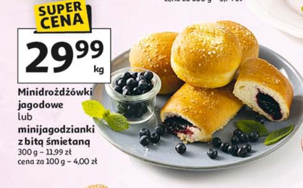 Minidrożdżówki jagodowe promocja w Auchan