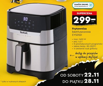 Frytownica beztłuszczowa Easy Fry & Grill EY505D promocja w Biedronka
