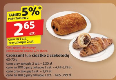 Croissant z nadzieniem czekoladowo-orzechowym promocja w Auchan