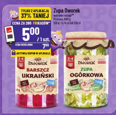 Zupa Dworek - Barszcz ukraiński, Zupa ogórkowa promocja w POLOmarket