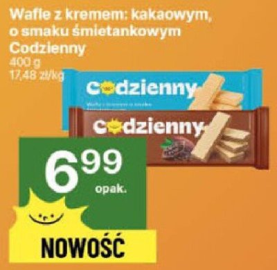 Wafle z kremem kakaowym, o smaku śmietankowym Codzienny promocja w Delikatesy Centrum