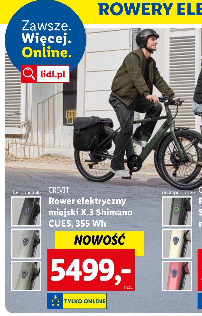 Rower elektryczny cues 355 wh Crivit promocja