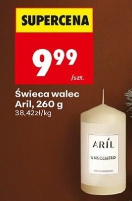 Świeca walec Aril 260 g promocja w Biedronka
