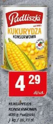 Kukurydza konserwowa Pudliszki 400 g promocja w Chorten