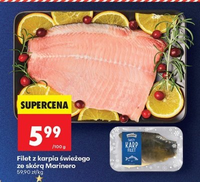 Filet z karpia świeżego ze skórą Marinero promocja w Biedronka