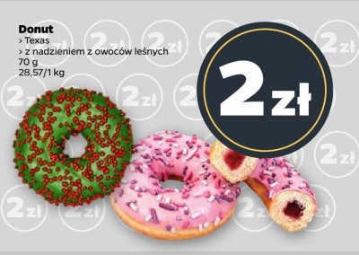 Donut z nadzieniem z owoców leśnych promocja w Netto