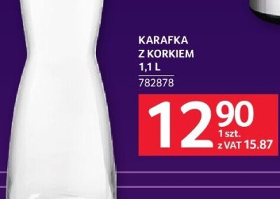 Karafka z korkiem 1,1 L promocja w Selgros