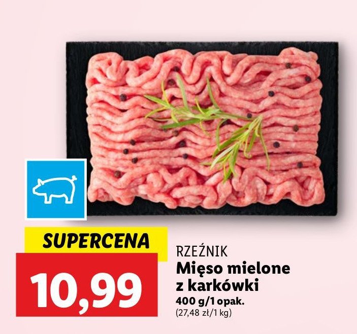 Mięso mielone wieprozwe z karkówki Rzeźnik codzienna dostawa promocja w Lidl