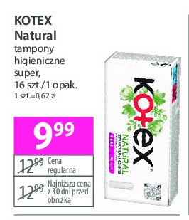 Tampony super Kotex natural promocja