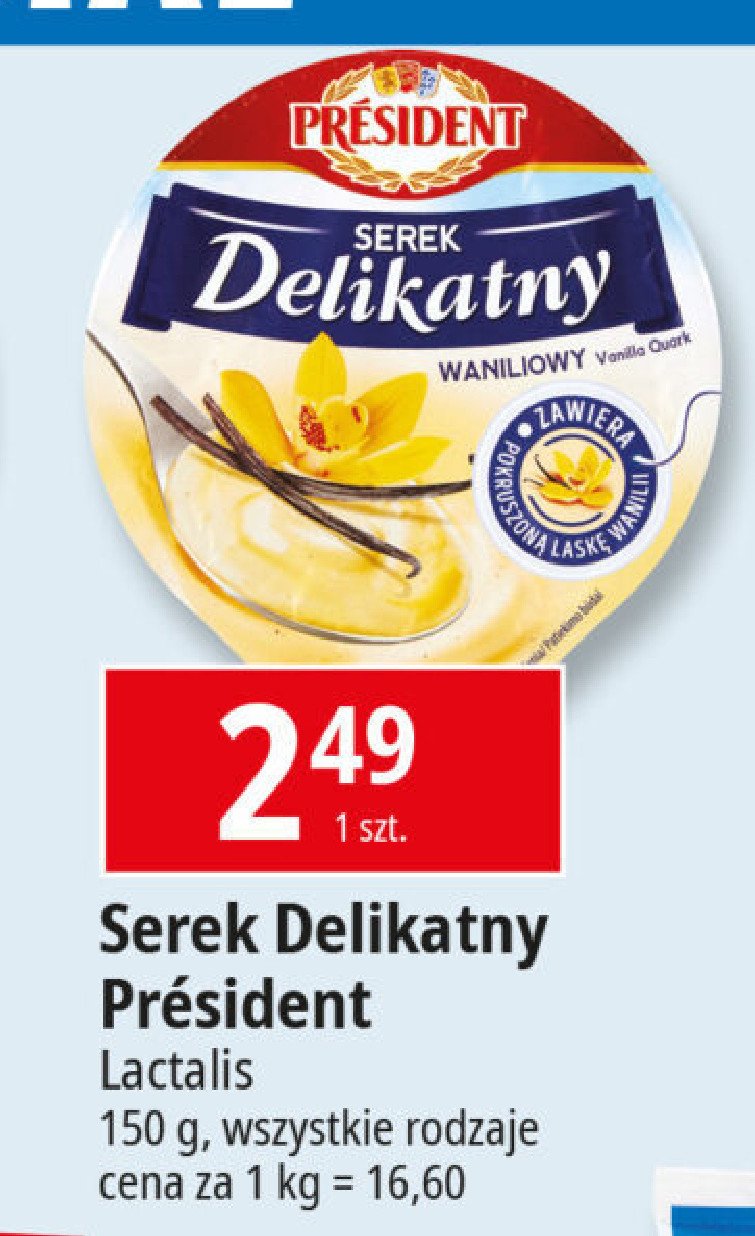 Serek delikatny waniliowy President promocja