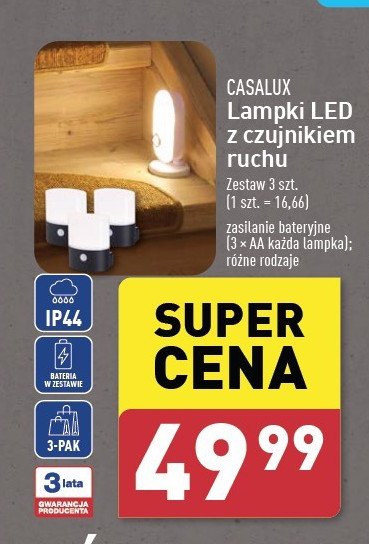 Lampa led z czujnikiem ruchu Casalux promocja