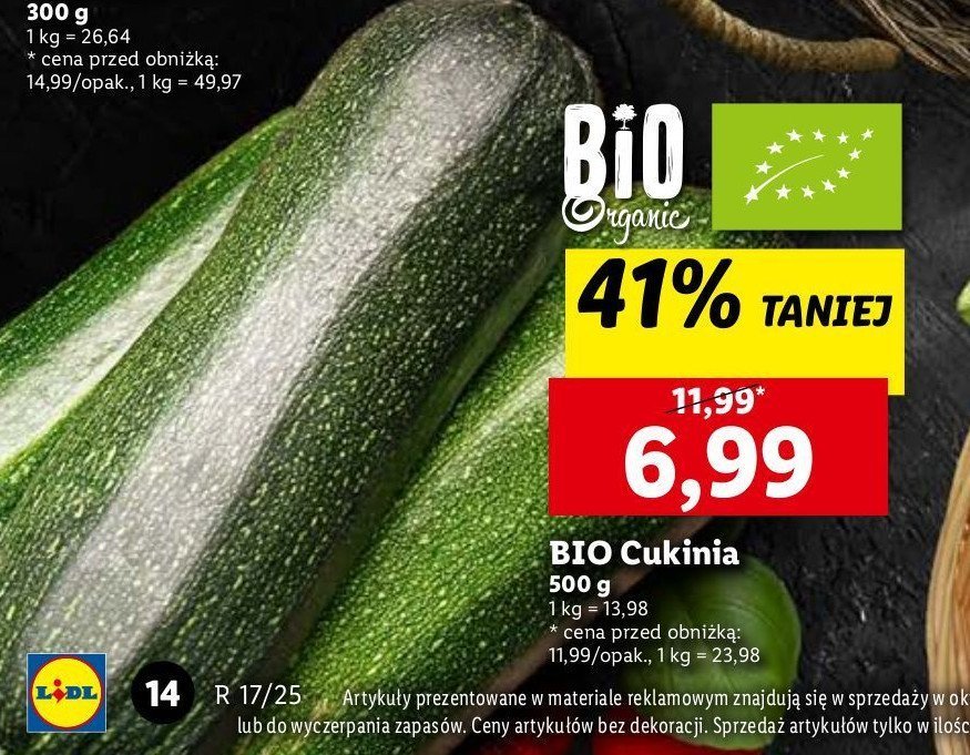 Cukinia bio Bio organic promocja
