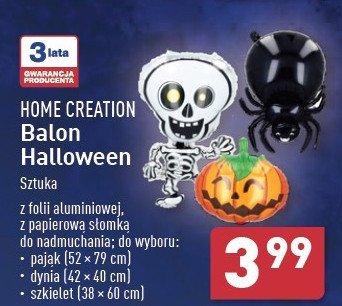 Balon halloween pająk Home creation promocja w Aldi