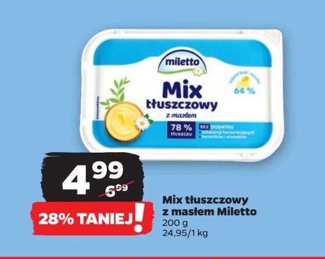 Mix tłuszczowy z masłem Miletto promocja