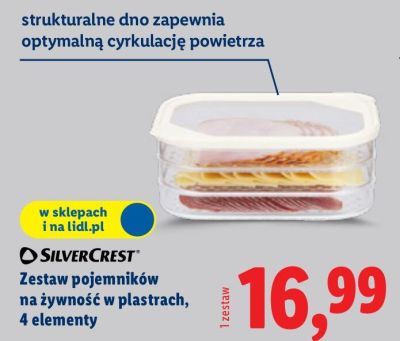 Zestaw pojemników na żywność w plastrach 4 elem. promocja w Lidl