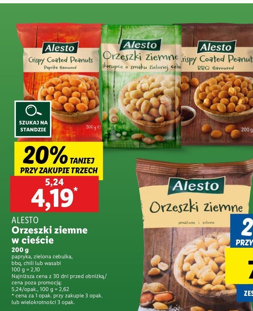 Orzeszki ziemne w cieście paprykowym Alesto promocja