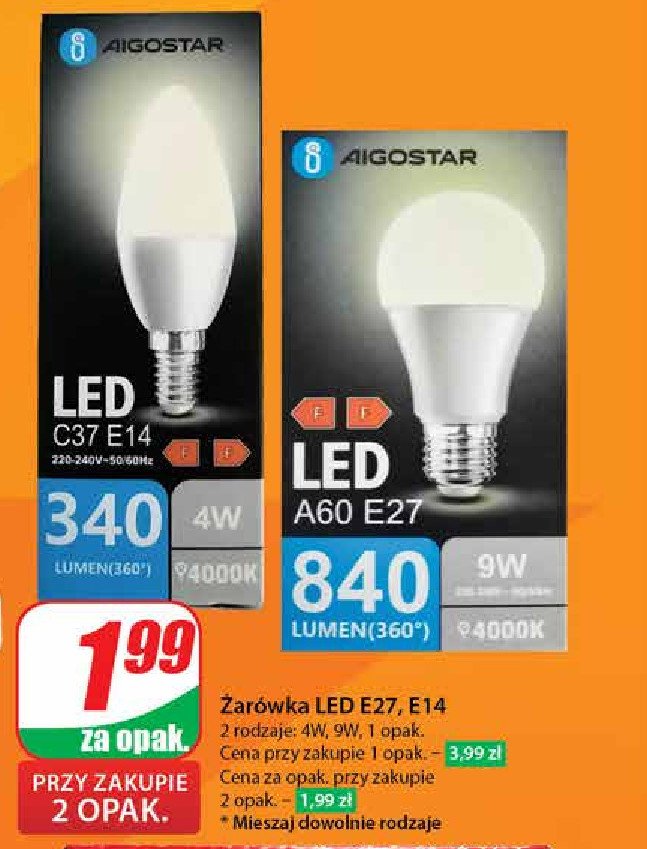 Żarówka led e27 9w Aigostar promocja w Dino