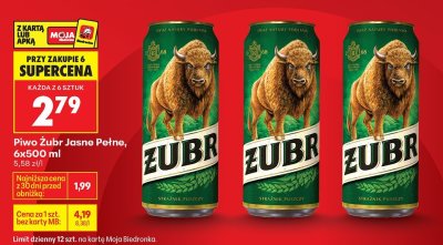 Piwo Żubr Jasne Pełne promocja w Biedronka