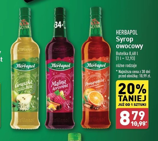 Syrop malina korzenna Herbapol promocja