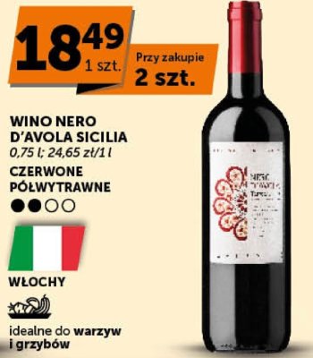 Wino Nero d'Avola Sicilia promocja w Euro Sklep