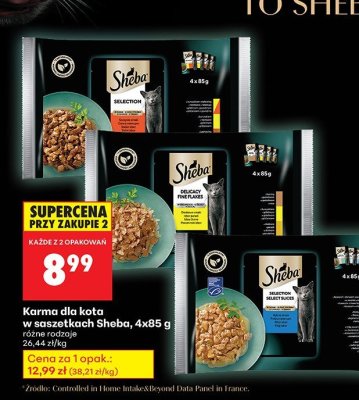 Karma dla kota w saszetkach Sheba, 4x85 g promocja w Biedronka