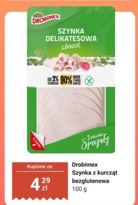 Szynka z kurczat bezglutenowa promocja w Dino