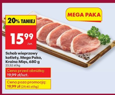 Schab wieprzowy kotlety, Mega Paka 680 g promocja w Biedronka