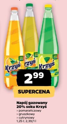 Napój gazowany 20% soku Krzyś cytrynowy promocja w Netto