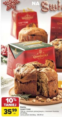 Babka PANETTONE z kremem pistacjowym, z kremem tiramisu promocja w Carrefour