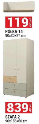 Szafa 2 90x185x60 cm promocja w Merkury Market