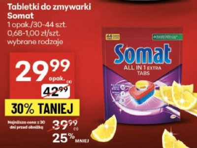 Tabletki do zmywarki Somat 1 opak./30-44 szt. wybrane rodzaje promocja w Delikatesy Centrum