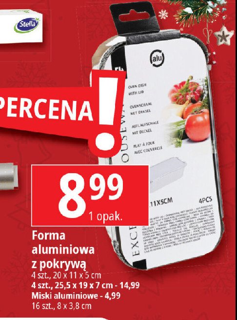 Foremki aluminiowe 25.5 x 19 x 7 cm Excellent houseware promocja